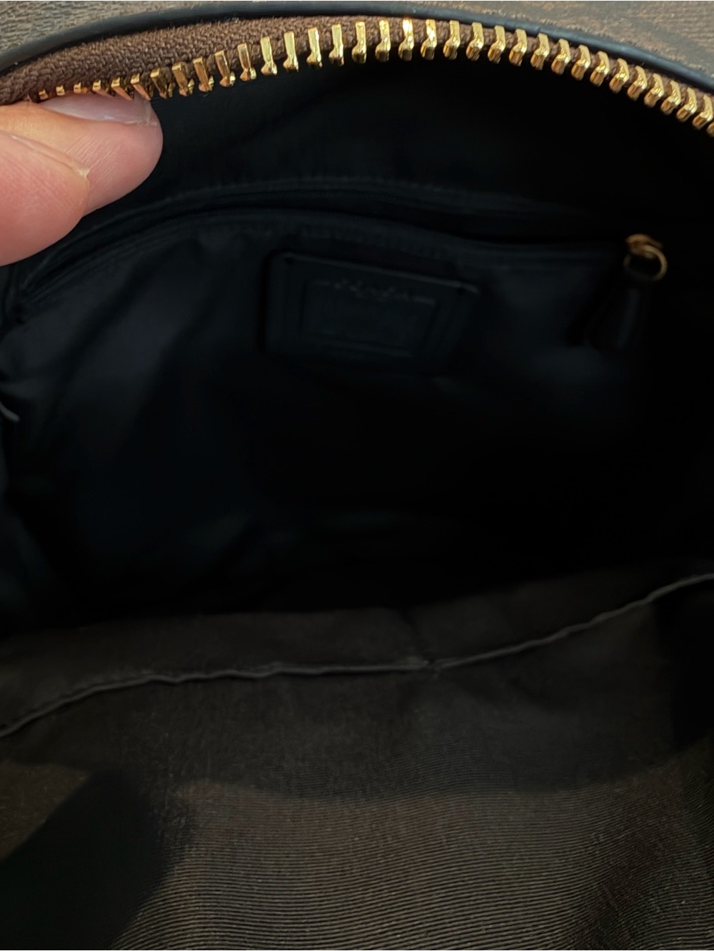 Coach Brown Signature Mini Backpack with Black Trim - Picture 8 of 13